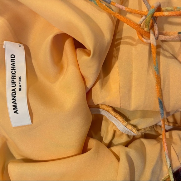 Y2K Amanda Uprichard Orange Floral Asymmetrical Dress - Picture 9 of 10